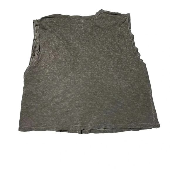 NSF Cutoff Sleeveless Tee With Pocket Distressed Gray Size Medium - Picture 3 of 6